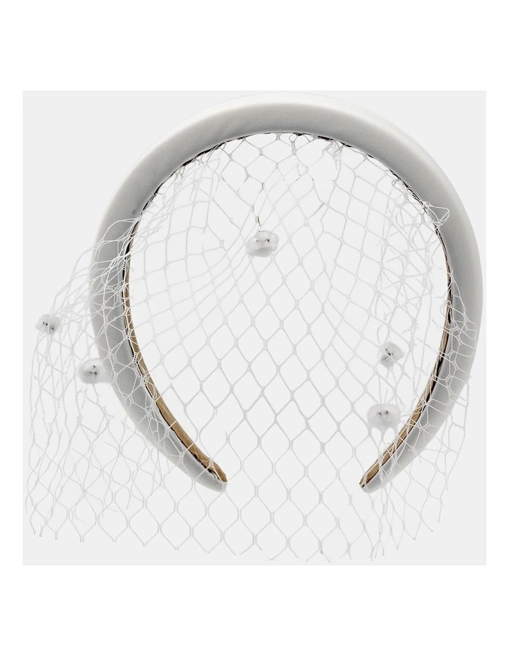 Lilah Veil Headband in White image 3