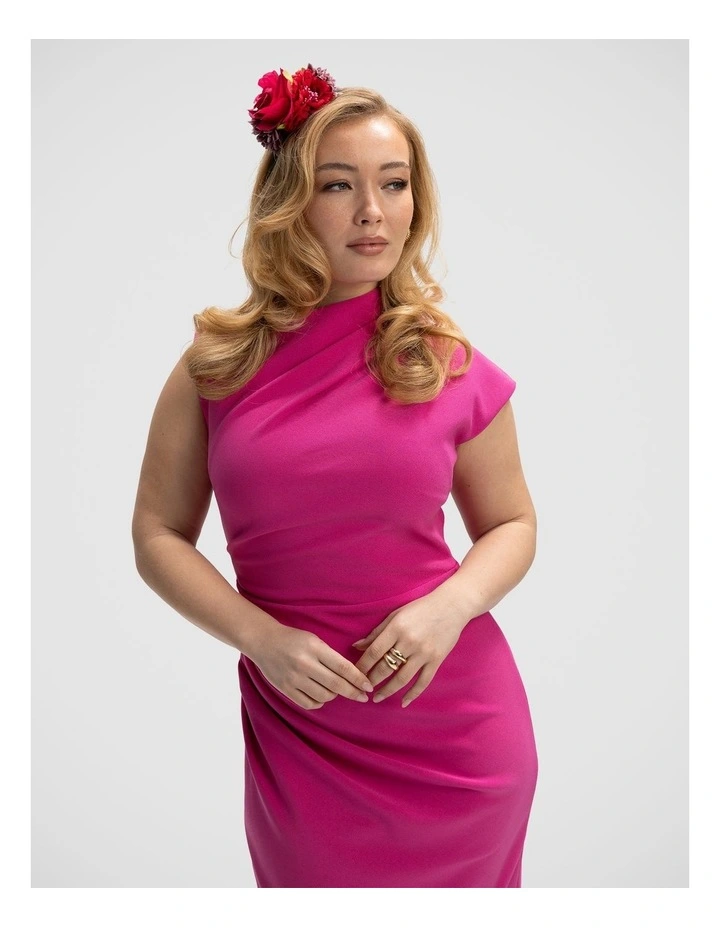 Ivy Flower Crown headband in Pink & Red image 3