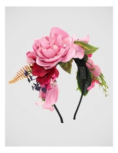 Dori Flower Crown in Hot Pink