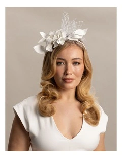 Fs1193 Dulcie White Fascinator Fascinator in White