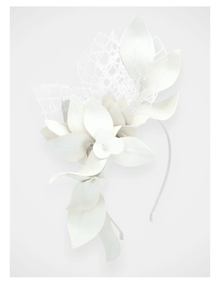 Fs1193 Dulcie White Fascinator Fascinator in White image 2