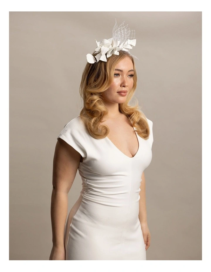Fs1193 Dulcie White Fascinator Fascinator in White image 4