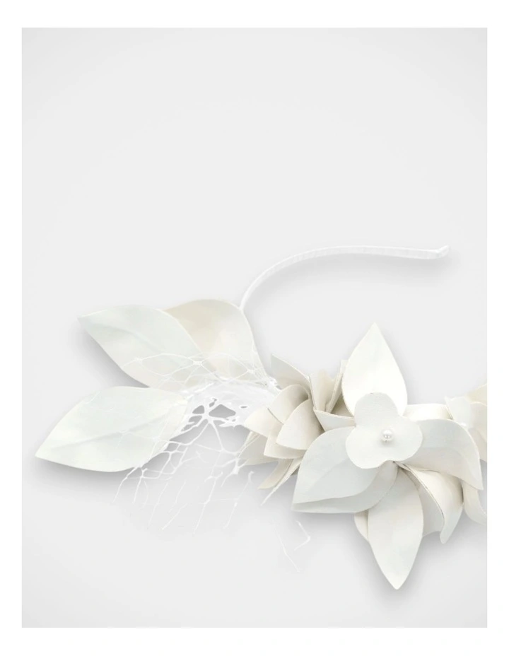 Fs1193 Dulcie White Fascinator Fascinator in White image 5
