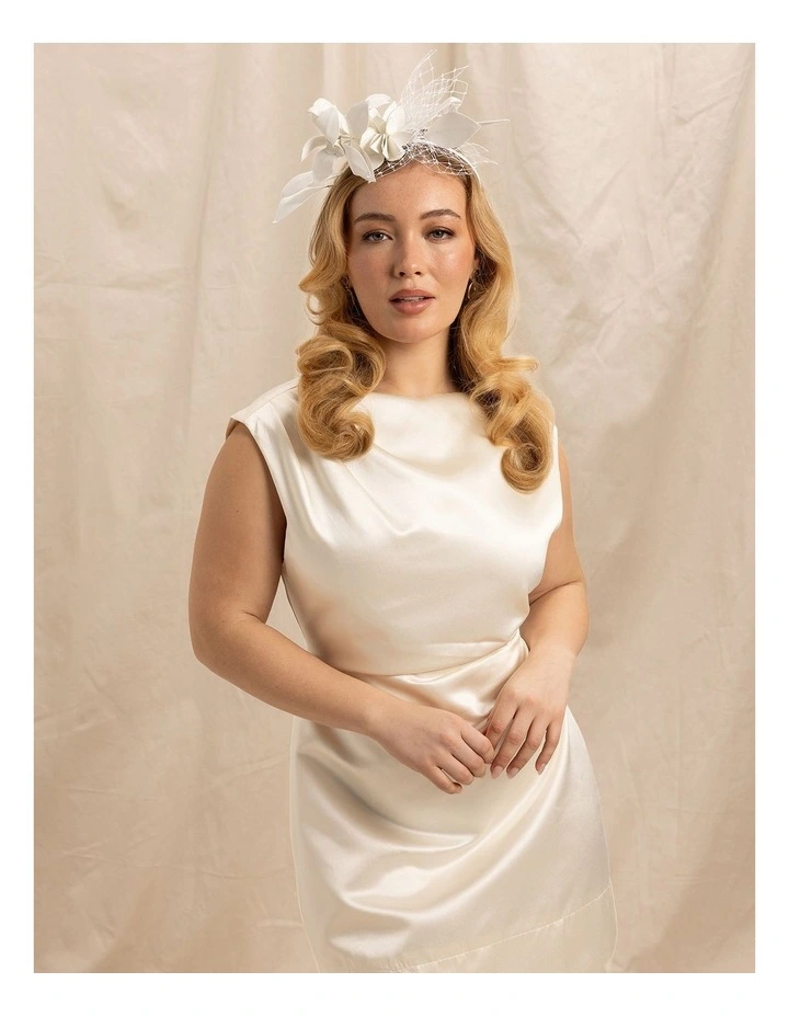 Fs1193 Dulcie White Fascinator Fascinator in White image 7