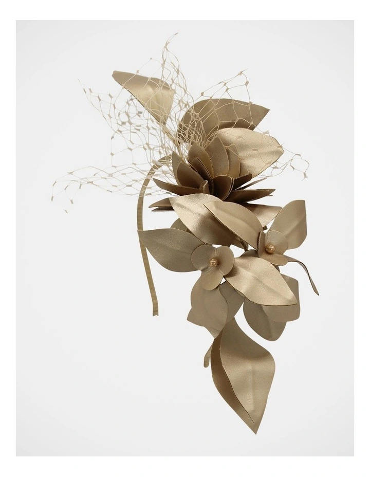Fs1193 Dulcie Gold Fascinator Fascinator in Gold image 4