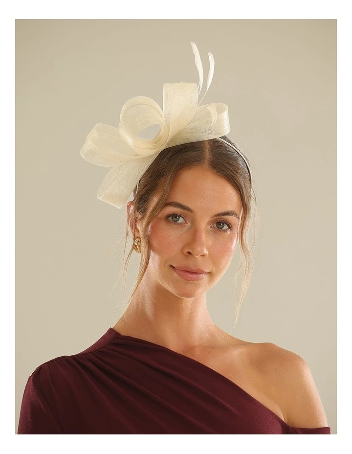 Nyla Fascinator in Beige image 2