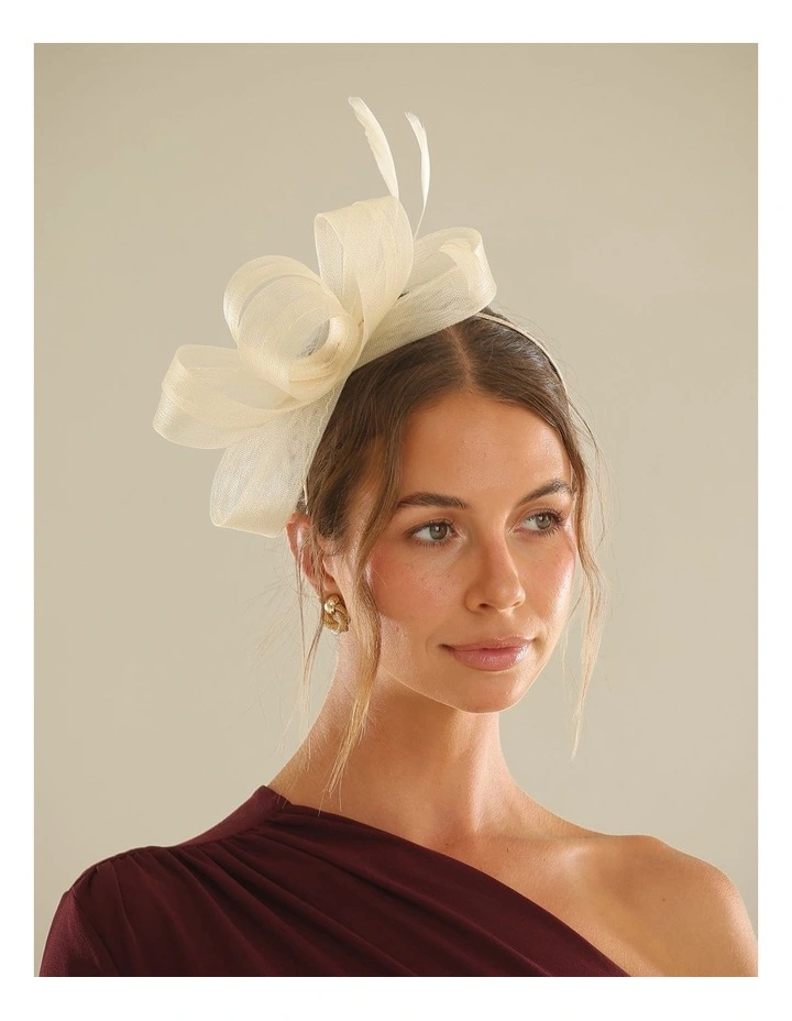 Nyla Fascinator in Beige image 5