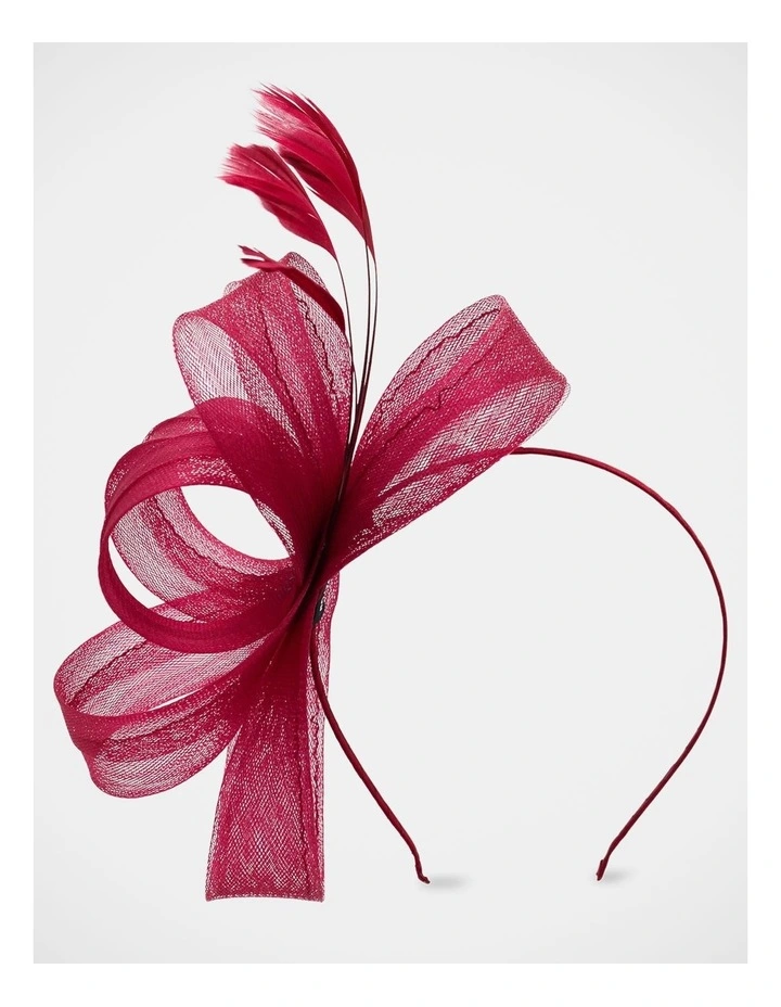 Nyla Fascinator in Burgundy Red image 3