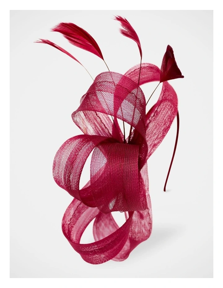 Nyla Fascinator in Burgundy Red image 4