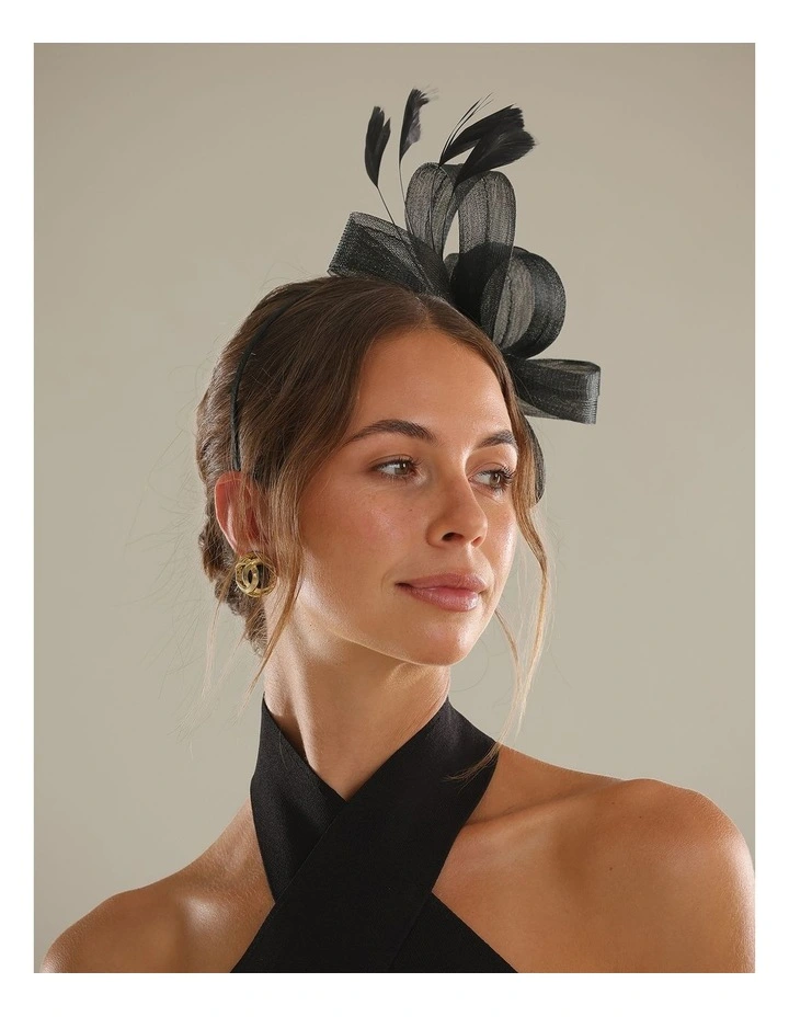 Nyla Fascinator in Black image 5