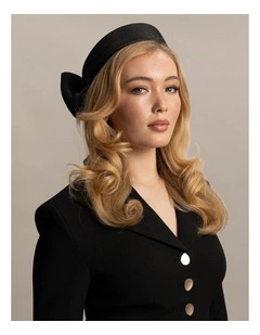 Fs1154 Tara Pillbox Fascinator in Black