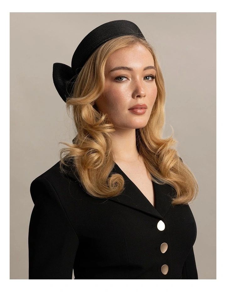 Fs1154 Tara Pillbox Fascinator in Black image 1