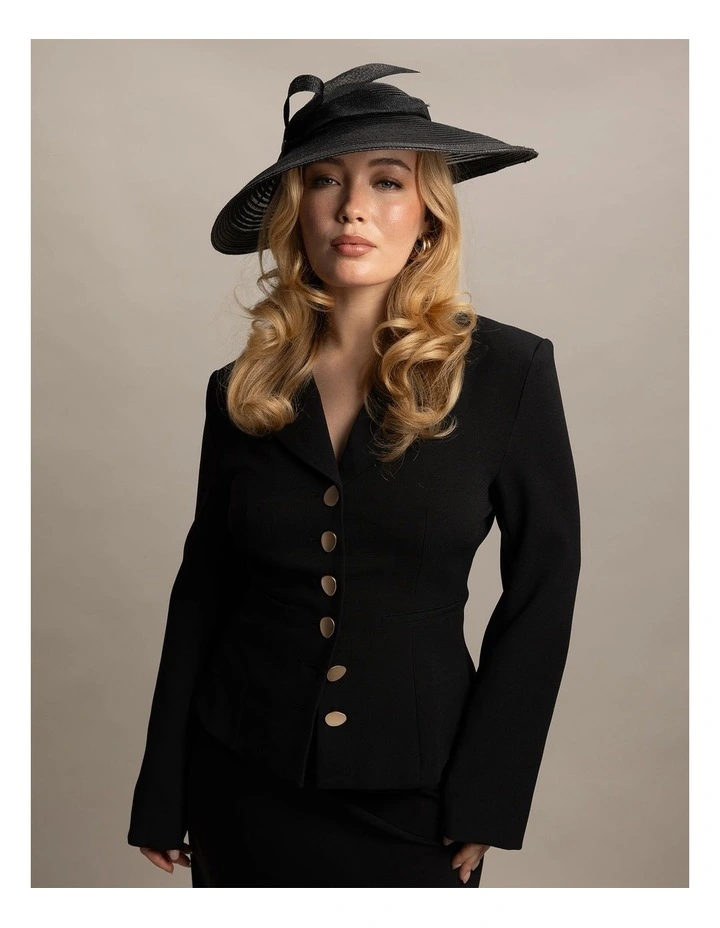 Fs1167 Josephine Fascinator in Black image 4