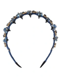 Beaded Headband in Blue