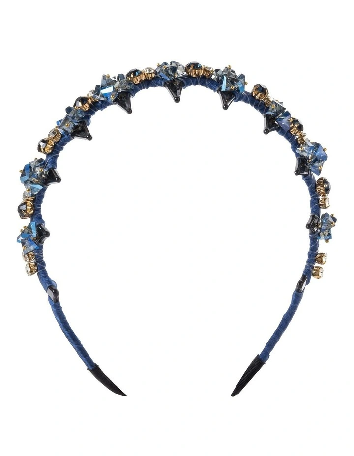 Beaded Headband in Blue image 1