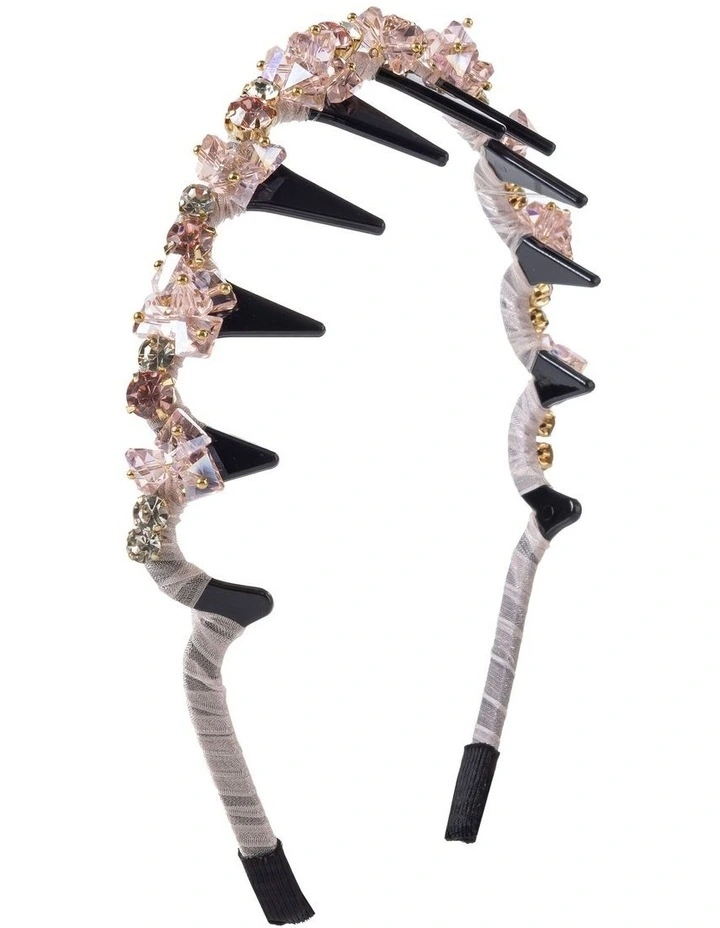 Beaded Headband in Pink image 2