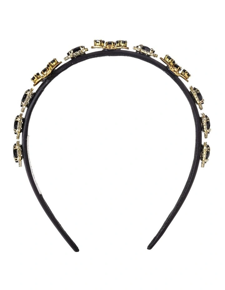Jewelled Bee Headband in Black image 1