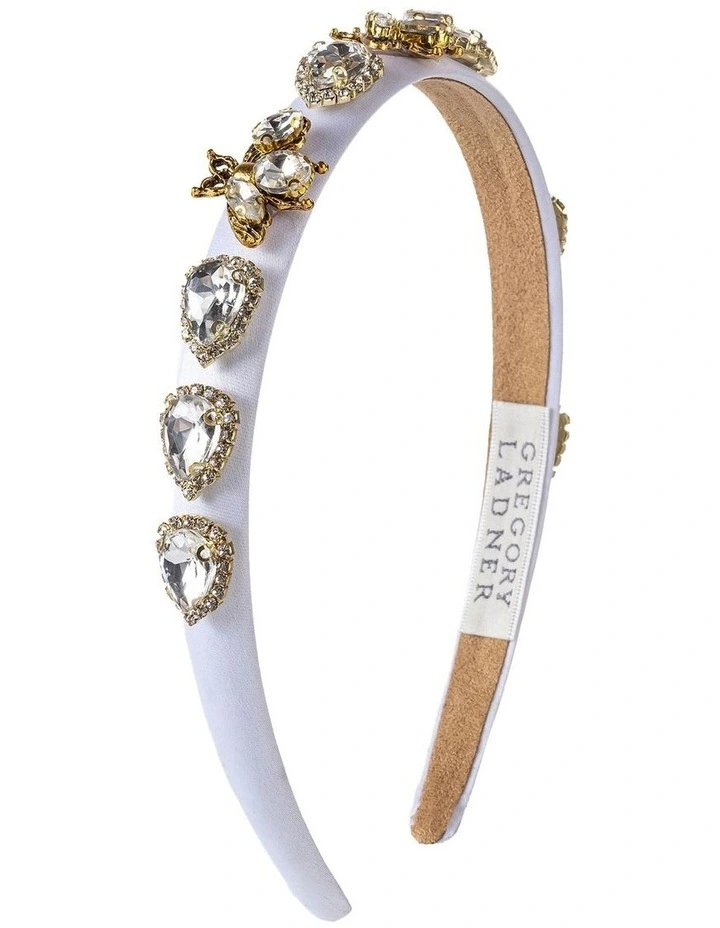 Jewelled Bee Headband in Cream image 2