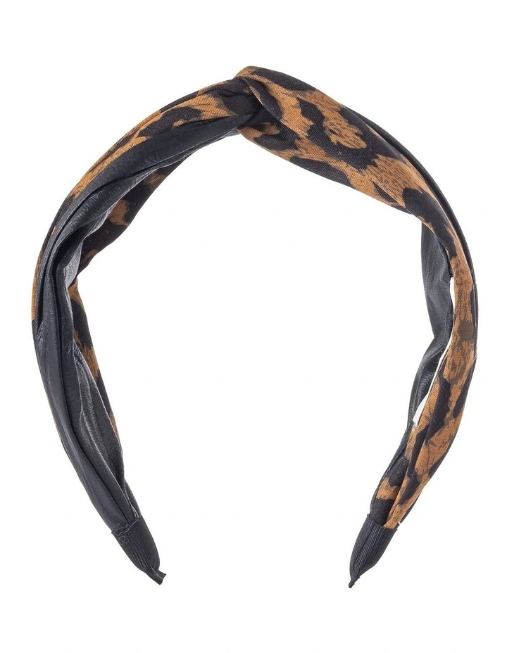 Animal Twist Headband Hair Accessory in Black/Camel image 1