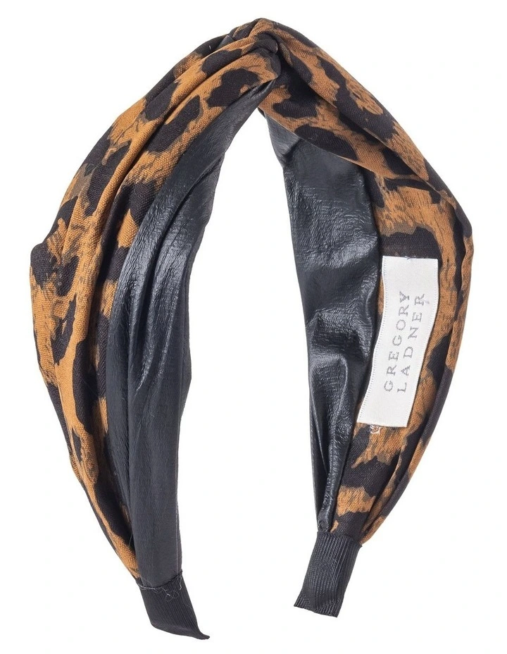 Animal Twist Headband Hair Accessory in Black/Camel image 2