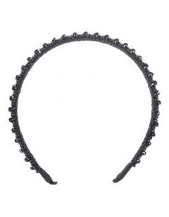 GREGORY LADNER GHAF030M Beaded Headband in Black