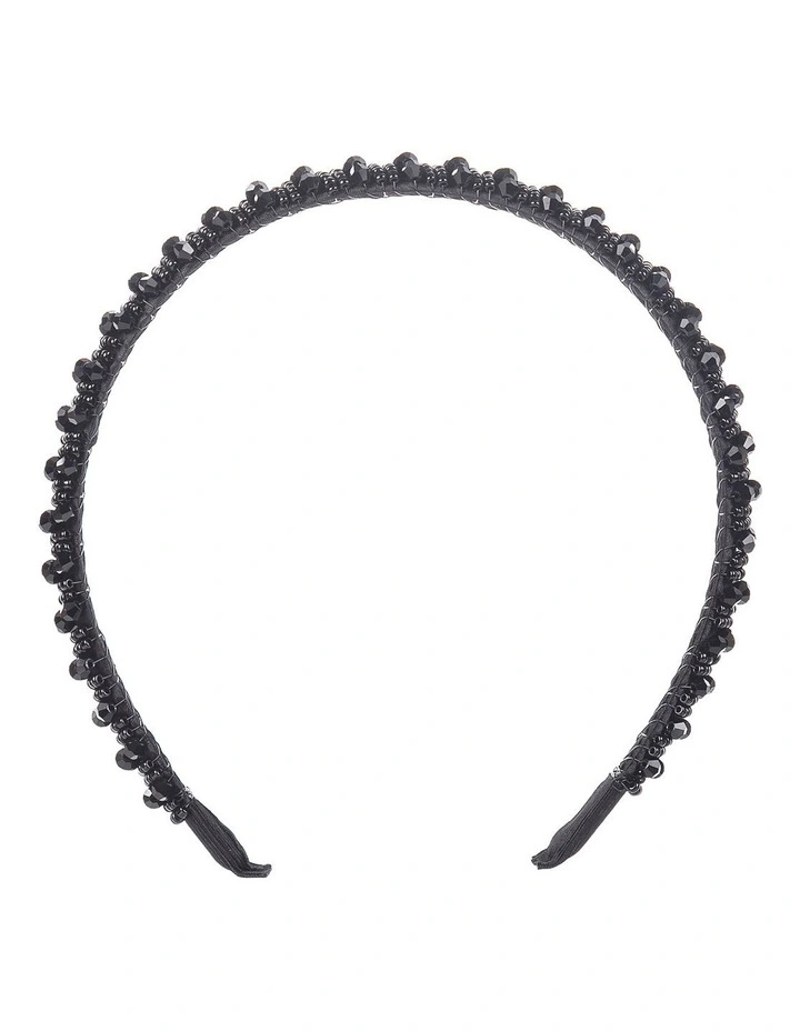 GREGORY LADNER GHAF030M Beaded Headband in Black image 1