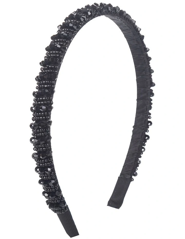 GREGORY LADNER GHAF030M Beaded Headband in Black image 2