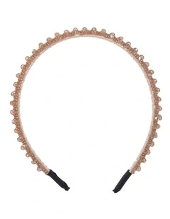 Beaded Headband in Blush