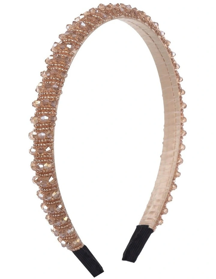 Beaded Headband in Blush image 2