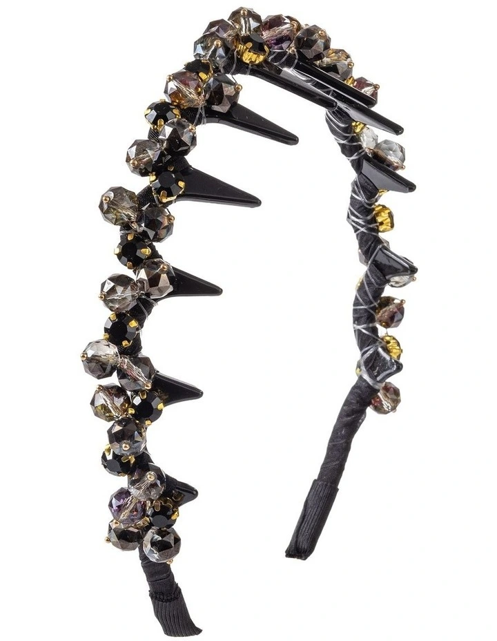 Gregory Ladner Beaded Headband Ghaf025M In Black image 2