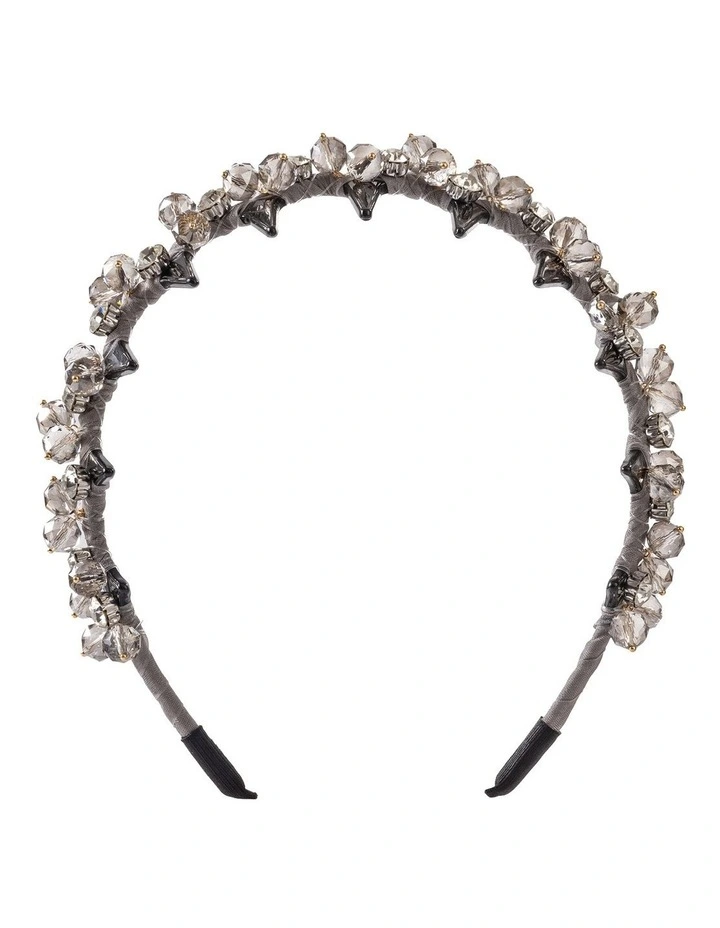 Gregory Ladner Beaded Headband Ghaf025M In Grey image 1