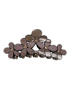 Gregory Ladner Floral Hair Claw Ghaf027M In Charcoal