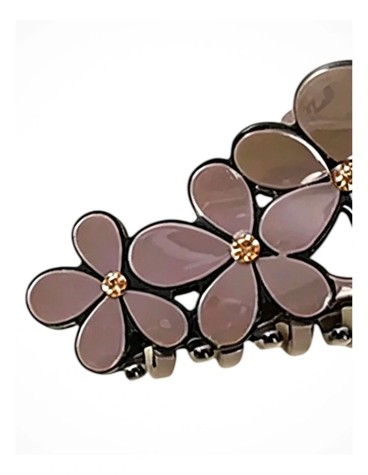 Gregory Ladner Floral Hair Claw Ghaf027M In Charcoal image 2