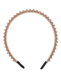 Beaded Headband in Blush Pink