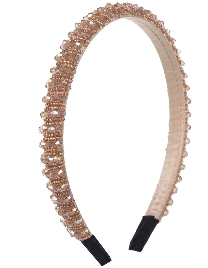 Beaded Headband in Blush Pink image 2