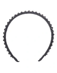 Beaded Headband in Black