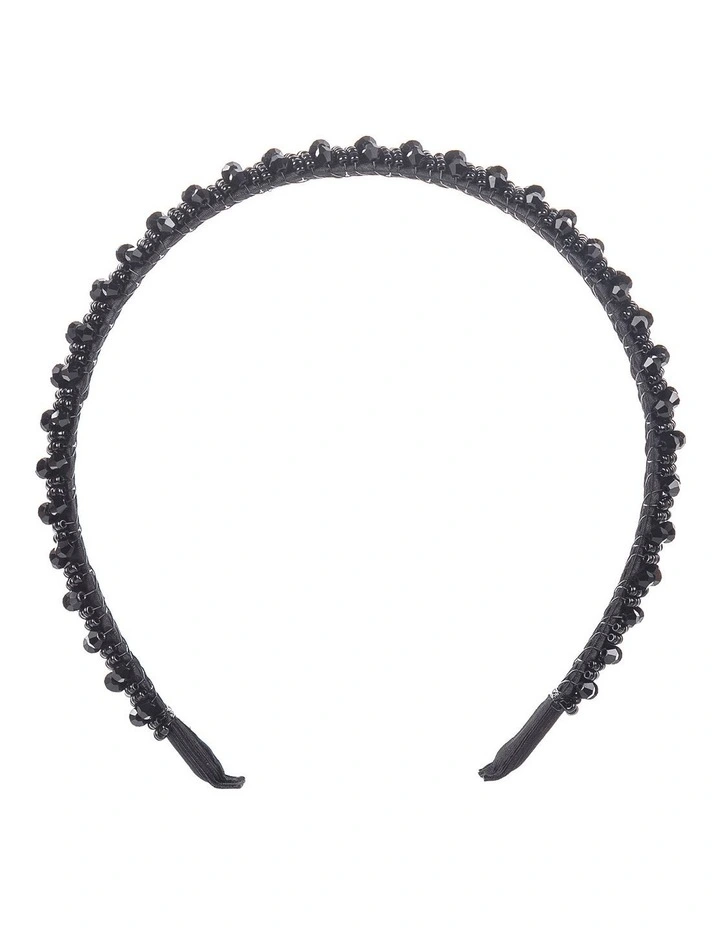 Beaded Headband in Black image 1