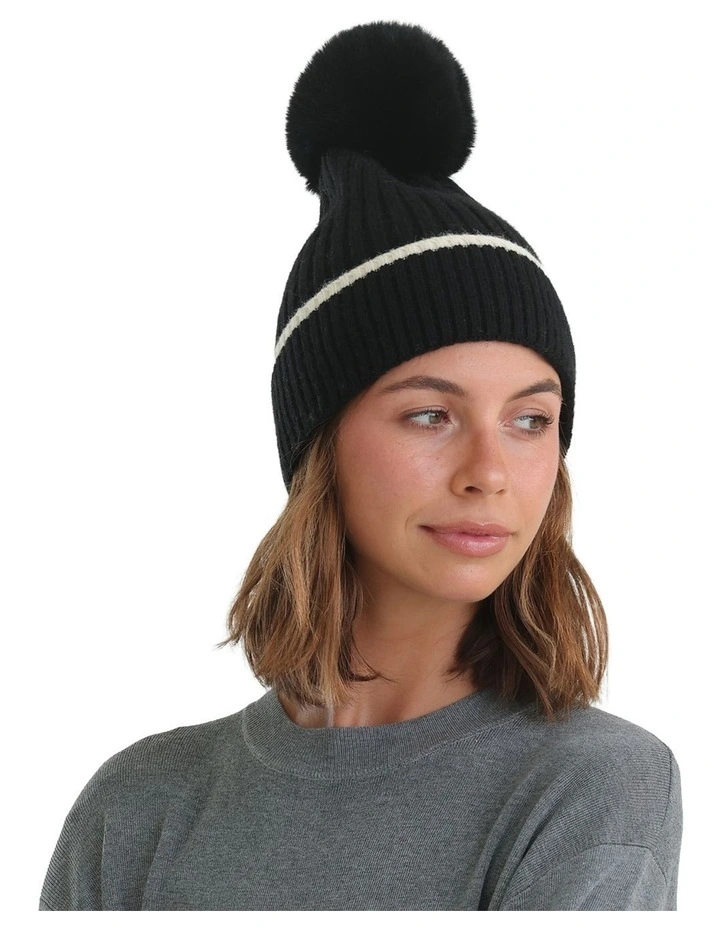 Nora Knit Beanie in Black image 2