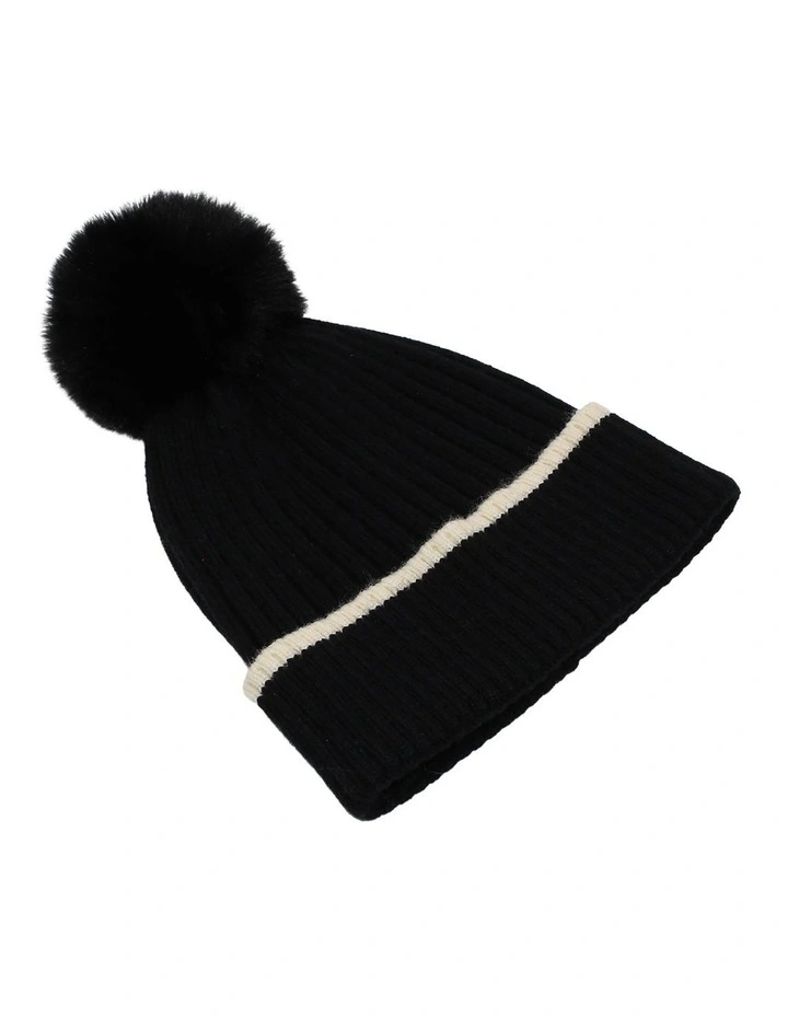 Nora Knit Beanie in Black image 3