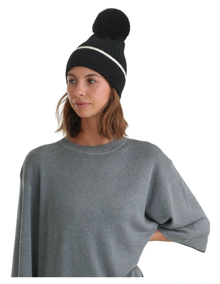 Nora Knit Beanie in Black image 5