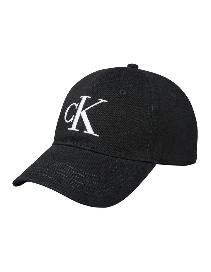 Monologo Embroidery Baseball Cap in Black image 1