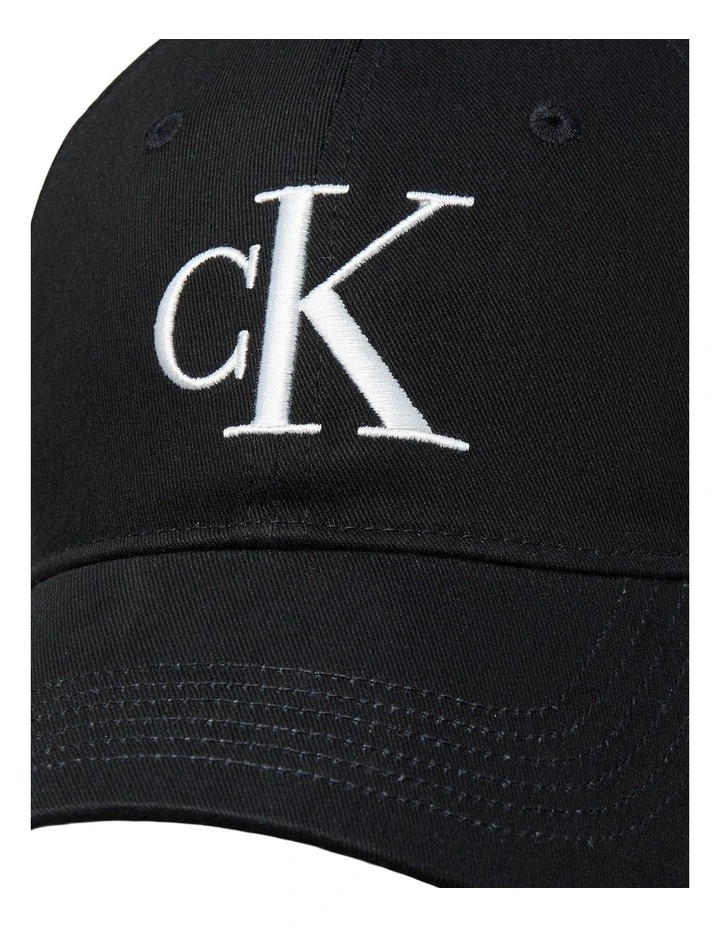 Monologo Embroidery Baseball Cap in Black image 3