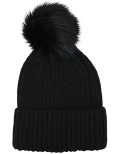 Valentine Wool-Blend Beanie in Black