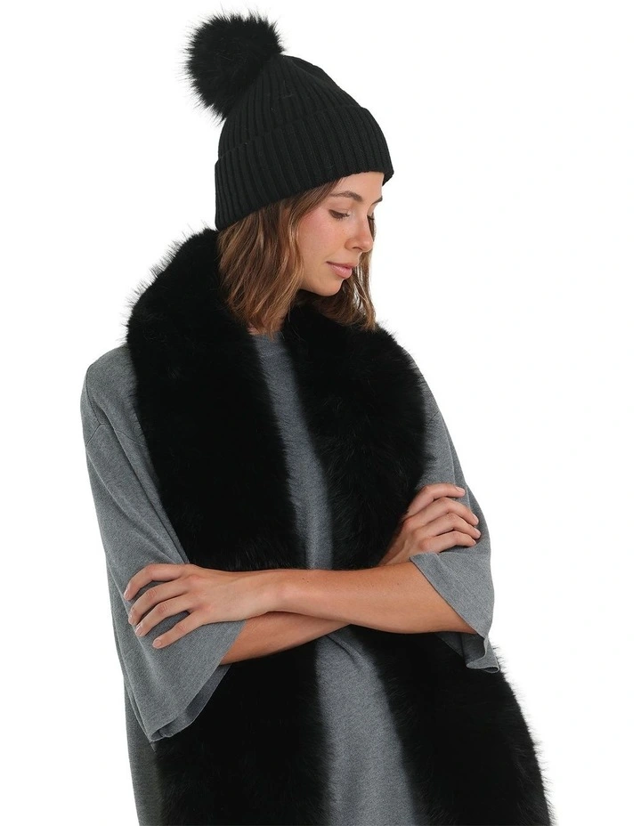 Valentine Wool-Blend Beanie in Black image 2