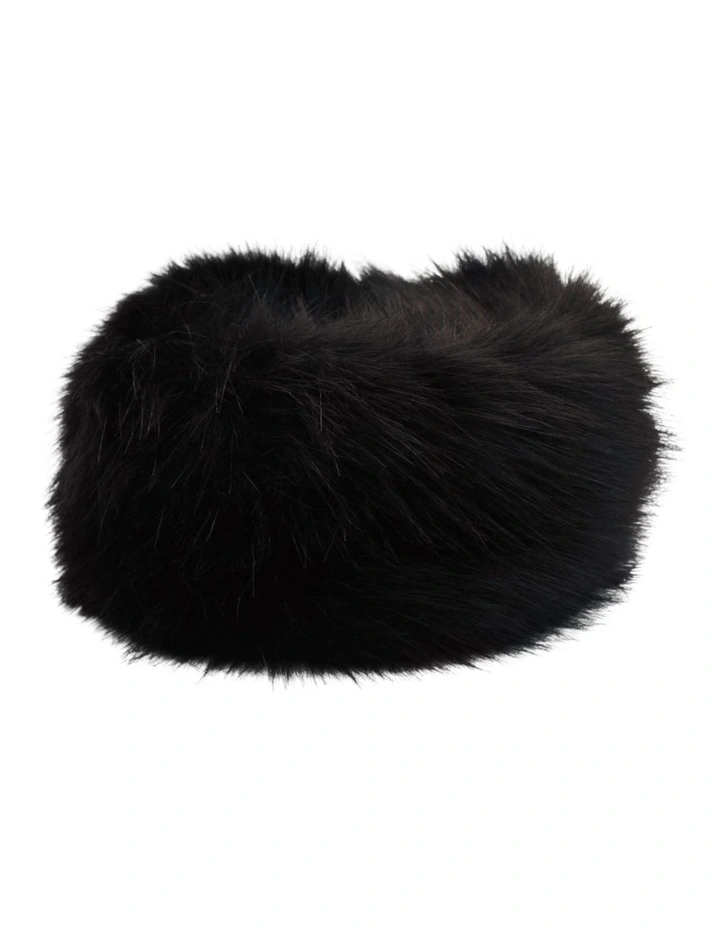 Elaina Faux Fur Cossack Hat in Black image 1