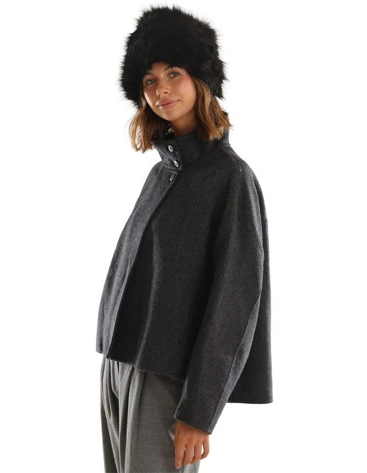 Elaina Faux Fur Cossack Hat in Black image 4