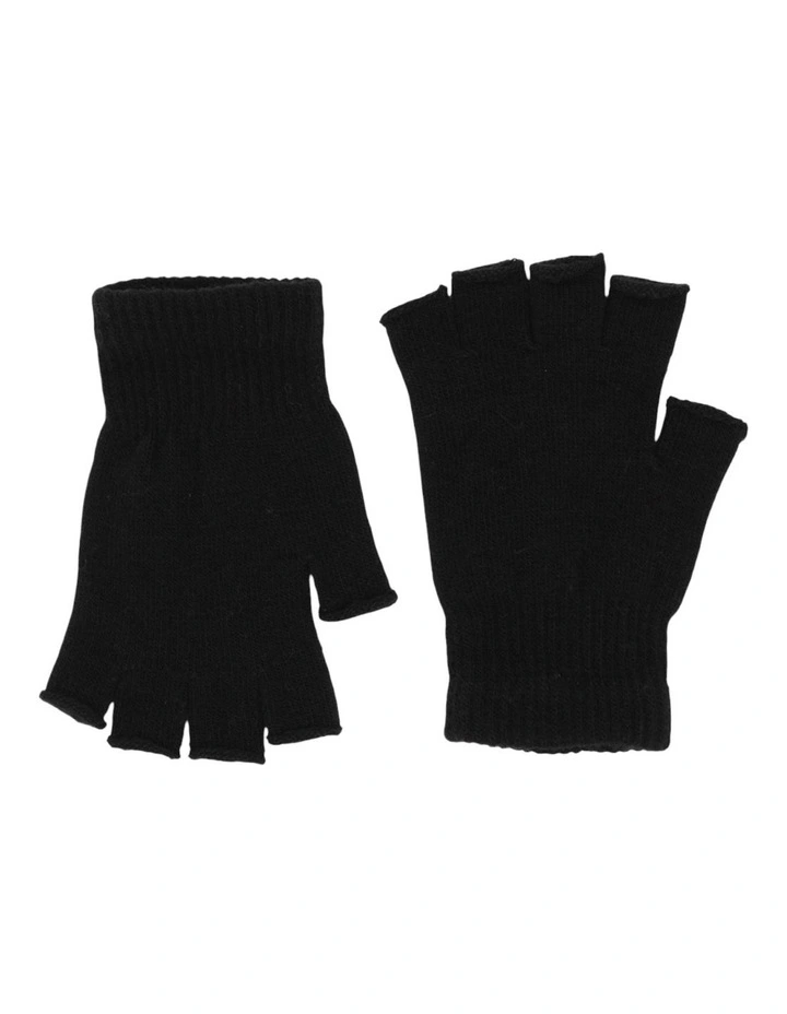 Jaylah Fingerless Gloves in Black image 1
