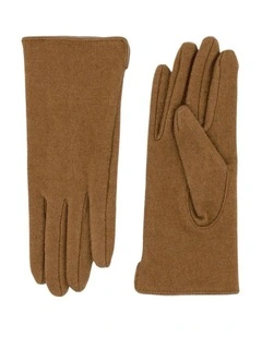 Valentina Wool Blend Gloves in Beige