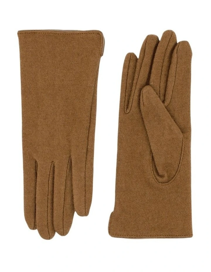 Valentina Wool Blend Gloves in Beige image 1