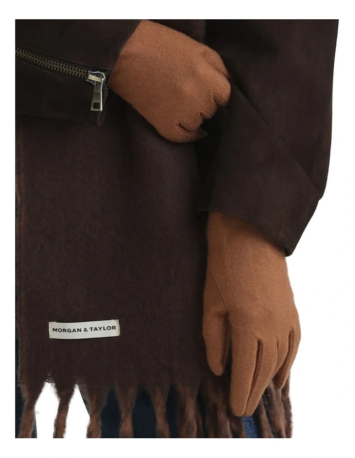 Valentina Wool Blend Gloves in Beige image 2